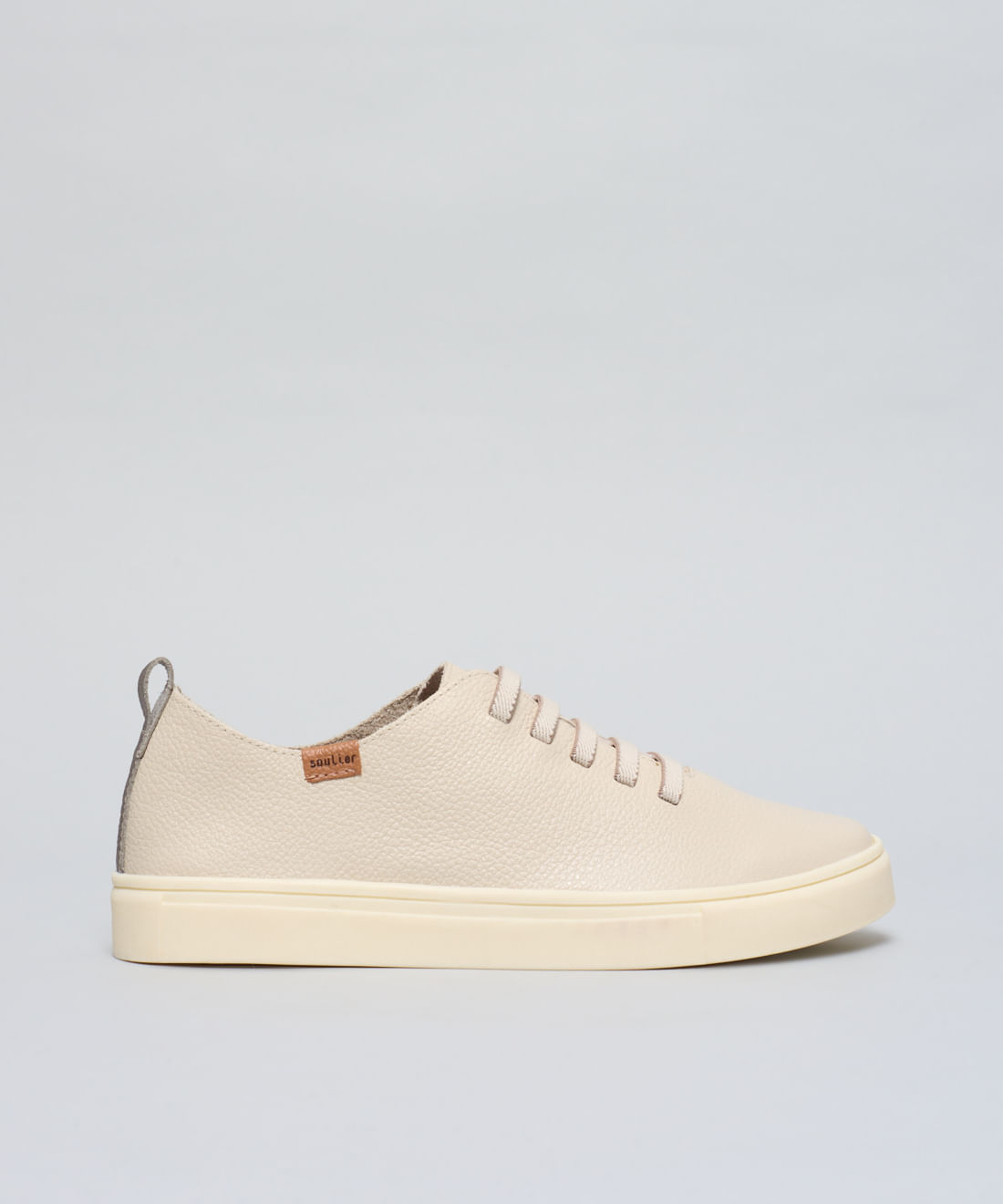 Tenis Couro Elastico Bicolor - Offwhite